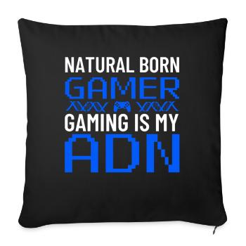 Joueur né : Pixel DNA Tee - Housse de coussin décorative 45 x 45 cm - noir - Devant