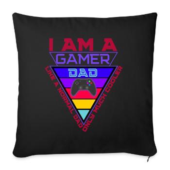 Gamer Dad Triangle Pride - Sofa pillowcase 17,3'' x 17,3'' (45 x 45 cm) - black - Front