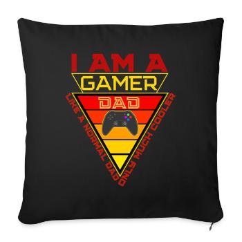Insigne Gamer Papa Triangle - Housse de coussin décorative 45 x 45 cm - noir - Devant