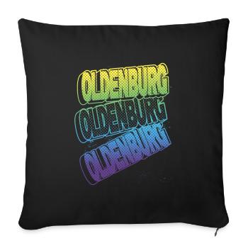 Oldenburg Germany City Font Skyline Home - Sofa pillowcase 17,3'' x 17,3'' (45 x 45 cm) - black - Front