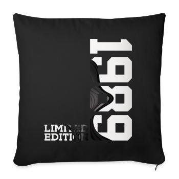 LIMITED EDITION 1989 37TH BIRTHDAY - Sofa pillowcase 17,3'' x 17,3'' (45 x 45 cm) - black - Front