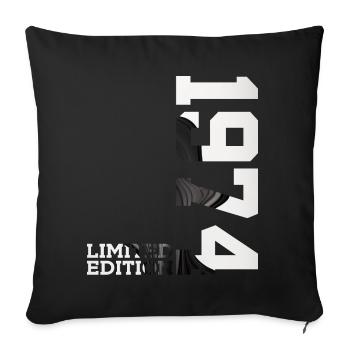 LIMITED EDITION 1974 52ND BIRTHDAY - Sofa pillowcase 17,3'' x 17,3'' (45 x 45 cm) - black - Front