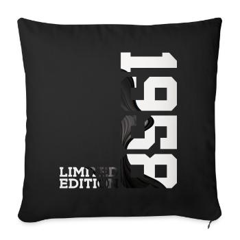 LIMITED EDITION 1958 68TH BIRTHDAY - Sofa pillowcase 17,3'' x 17,3'' (45 x 45 cm) - black - Front