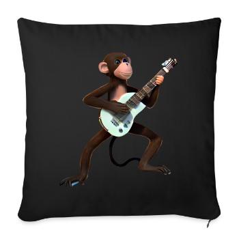 Monkey guitarist - Sofa pillowcase 17,3'' x 17,3'' (45 x 45 cm) - black - Front