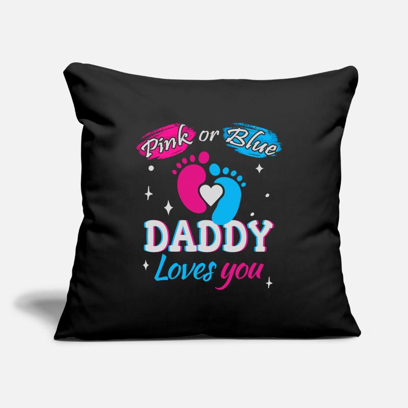 Rosa oder Blau, Papa liebt dich Sofakissenbezug 45 x 45 cm