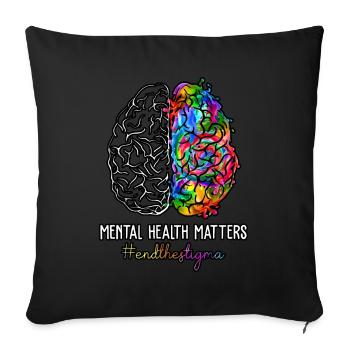 End The Stigma Mental Health Matters - Sofa pillowcase 17,3'' x 17,3'' (45 x 45 cm) - black - Front