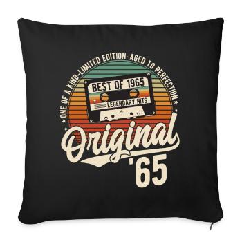 Original 1965 Jahrgang Vintage Geburtstag Retro - Sofakissenbezug 45 x 45 cm - Schwarz - Vorne