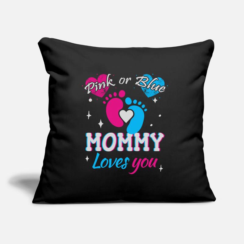 Rosa oder Blau, Mama liebt dich Sofakissenbezug 45 x 45 cm