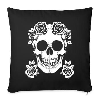 Horreur Crâne Crâne Art Crâne Gothique Heavy Metal - Housse de coussin décorative 45 x 45 cm - noir - Devant