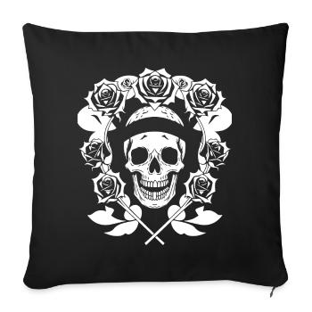 Horreur Crâne Crâne Art Crâne Gothique Heavy Metal - Housse de coussin décorative 45 x 45 cm - noir - Devant