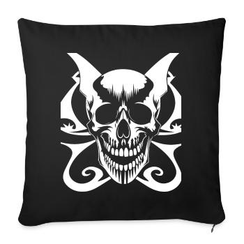 Horreur Crâne Crâne Art Crâne Gothique Heavy Metal - Housse de coussin décorative 45 x 45 cm - noir - Devant