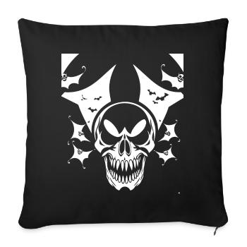 Horror Schädel Schädel Kunst Schädel Gothic Heavy Metal - Sofakissenbezug 45 x 45 cm - Schwarz - Vorne