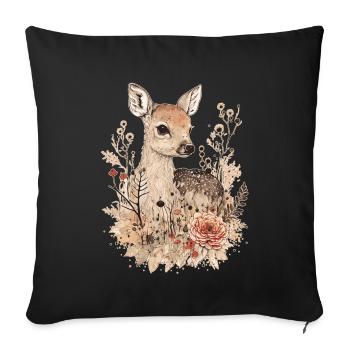 Fawn fawn - Sofa pillowcase 17,3'' x 17,3'' (45 x 45 cm) - black - Front