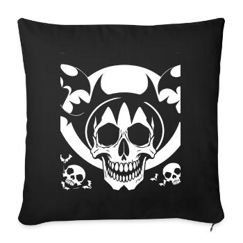 Horreur Crâne Crâne Art Crâne Gothique Heavy Metal - Housse de coussin décorative 45 x 45 cm - noir - Devant