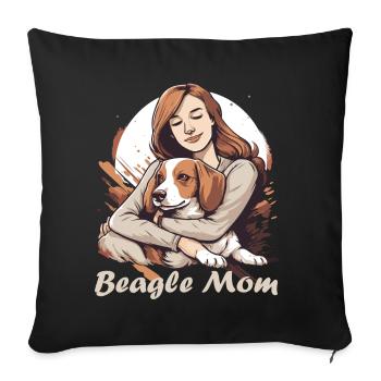 Beagle Mama - Hunde Liebhaberinnen Geschenkidee - Sofakissenbezug 45 x 45 cm - Schwarz - Vorne
