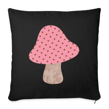 Mushroom Dots Pattern Dots Pink Girl Lucky Lucky - Sofa pillowcase 17,3'' x 17,3'' (45 x 45 cm) - black - Front