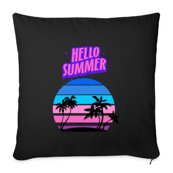 Hello Summer - Housse de coussin décorative 45 x 45 cm - noir - Devant
