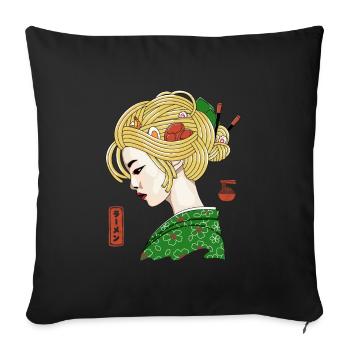 Ramen Geisha - Sofa pillowcase 17,3'' x 17,3'' (45 x 45 cm) - black - Front