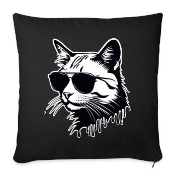 Diese Katze ist Lustig und Cool - Sofakissenbezug 45 x 45 cm - Schwarz - Vorne