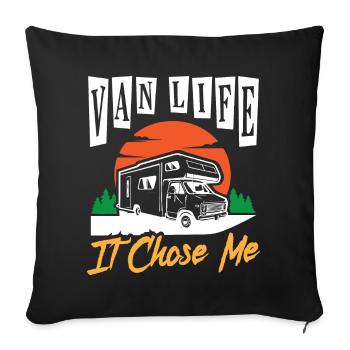 Van Life I Chose Me Campervan - Sofa pillowcase 17,3'' x 17,3'' (45 x 45 cm) - black - Front
