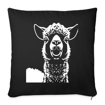 Funny Alpaca Silhouette Cheeky Fun Alpacas - Sofa pillowcase 17,3'' x 17,3'' (45 x 45 cm) - black - Front