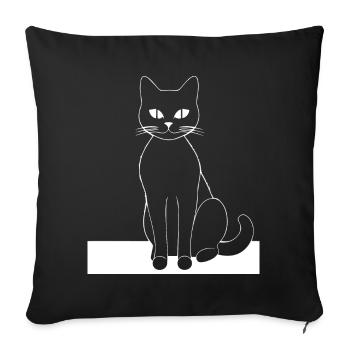 Funny Cat Silhouette Cheeky Fun Cats - Sofa pillowcase 17,3'' x 17,3'' (45 x 45 cm) - black - Front
