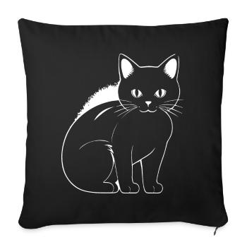 Funny Cat Silhouette Cheeky Fun Cats - Sofa pillowcase 17,3'' x 17,3'' (45 x 45 cm) - black - Front