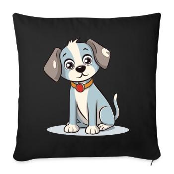Conception de chien mignon pour les propriétaires de chiens - Housse de coussin décorative 45 x 45 cm - noir - Devant