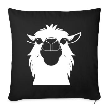 Funny Llama Silhouette Cheeky Fun Llamas - Sofa pillowcase 17,3'' x 17,3'' (45 x 45 cm) - black - Front