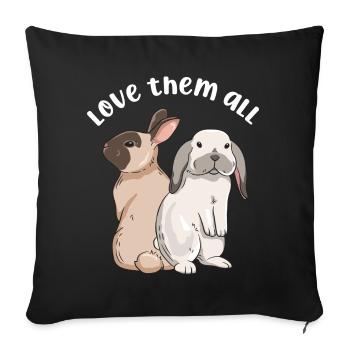 Conception de lapin mignon pour les propriétaires de lapins - Housse de coussin décorative 45 x 45 cm - noir - Devant