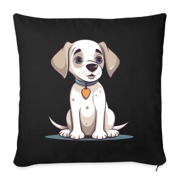 Conception de chien mignon pour les propriétaires de chiens - Housse de coussin décorative 45 x 45 cm - noir - Devant