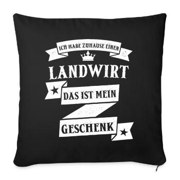 Lustiger Landwirt Bauer Beruf Spruch - Sofakissenbezug 45 x 45 cm - Schwarz - Vorne