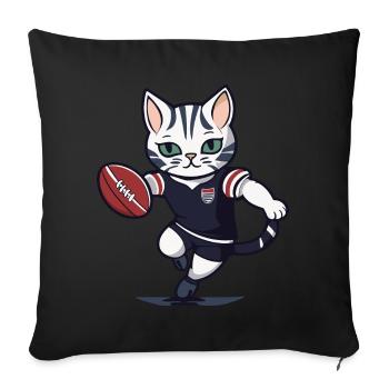 Cat - Sofa pillowcase 17,3'' x 17,3'' (45 x 45 cm) - black - Front