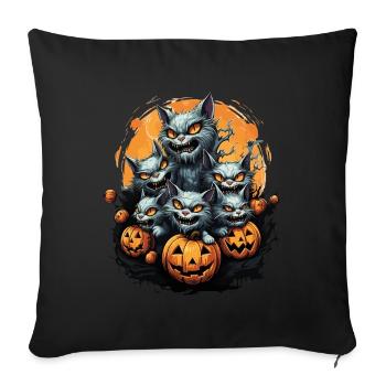 Halloween Cats Pumpkin Costume Spooky Horror - Sofa pillowcase 17,3'' x 17,3'' (45 x 45 cm) - black - Front