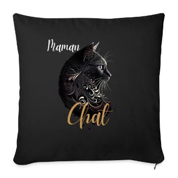 Cat Mom Ornamental Black Gold - Sofa pillowcase 17,3'' x 17,3'' (45 x 45 cm) - black - Front