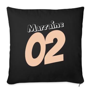 Marraine 02 en rose pêche - Housse de coussin décorative 45 x 45 cm - noir - Devant