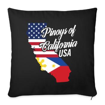 Les Philippins de Californie conçoivent pour Proud Fil-Ams - Housse de coussin décorative 45 x 45 cm - noir - Devant