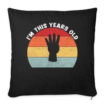 Je suis cette année Vintage 4e anniversaire enfants - Housse de coussin décorative 45 x 45 cm - noir - Devant