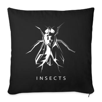 Fly Insect Symbol Insect Drawing Sketch - Sofa pillowcase 17,3'' x 17,3'' (45 x 45 cm) - black - Front
