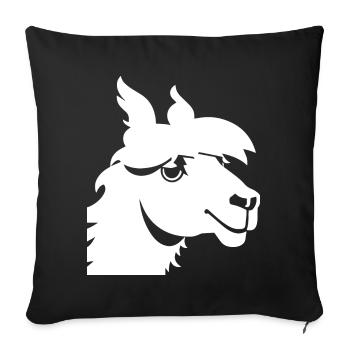 Lama Drôle Silhouette Effronté Amusant Lamas - Housse de coussin décorative 45 x 45 cm - noir - Devant