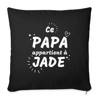 Papa Jade: lien père fille - Housse de coussin décorative 45 x 45 cm - noir - Devant