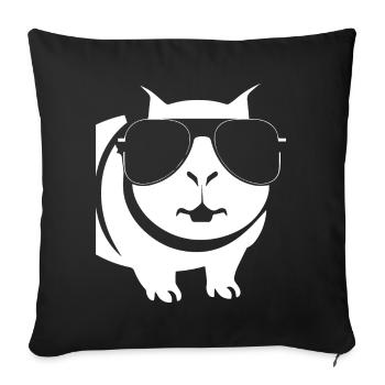 Cochon d’Inde drôle avec des lunettes de soleil Cochons d’Inde - Housse de coussin décorative 45 x 45 cm - noir - Devant