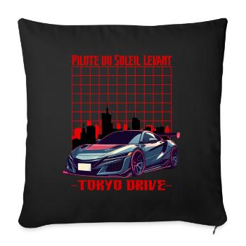 Tokyo Drive Soleil Levant - Housse de coussin décorative 45 x 45 cm - noir - Devant