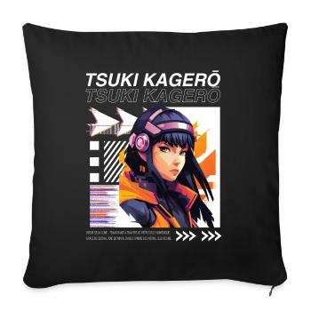 Heroine Neo-Cyber Anime DJ - Sofa pillowcase 17,3'' x 17,3'' (45 x 45 cm) - black - Front