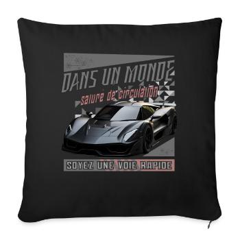Dans un monde de vitesse automobile - Housse de coussin décorative 45 x 45 cm - noir - Devant