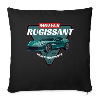 Moteur Rugissant Car - Housse de coussin décorative 45 x 45 cm - noir - Devant