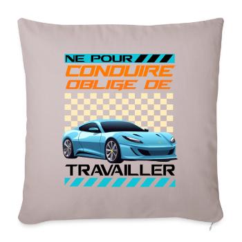 Voiture sportive néon rétro racing - Housse de coussin décorative 45 x 45 cm - taupe clair - Devant