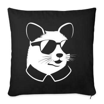 Ferret Wearing Sunglasses Cool Ferrets - Sofa pillowcase 17,3'' x 17,3'' (45 x 45 cm) - black - Front