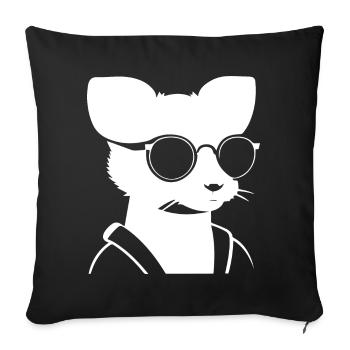 Frettchen mit Sonnenbrille Coole Frettchen - Sofakissenbezug 45 x 45 cm - Schwarz - Vorne