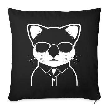 Ferret Wearing Sunglasses Cool Ferrets - Sofa pillowcase 17,3'' x 17,3'' (45 x 45 cm) - black - Front